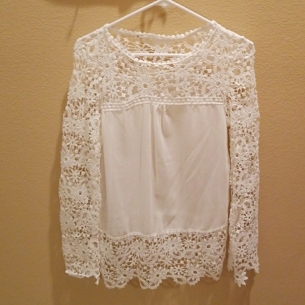 Sheer White Lacey Shirt